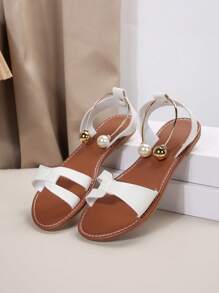 Dép đi biển đế bằng cỡ lớn mới về cho mùa hè, phong cách Âu Mỹ ngày lễ tình nhân - trắng - Xem 7