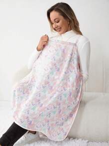 Cozy Pixies 一件经 Oeko-Tex 认证的紫色叶子和心形印花哺乳上衣