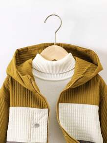 Toddler Boys' Color Block Zipper Hooded Jacket Coat