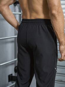 Manfinity Sport Corelite Men Drawstring Waist Slant Pocket Sports Pants - Black - View 5