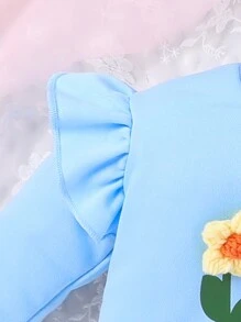 揉皺花卉印花 字母嬰童（女）衛衣 - 彩色 - 查看 5