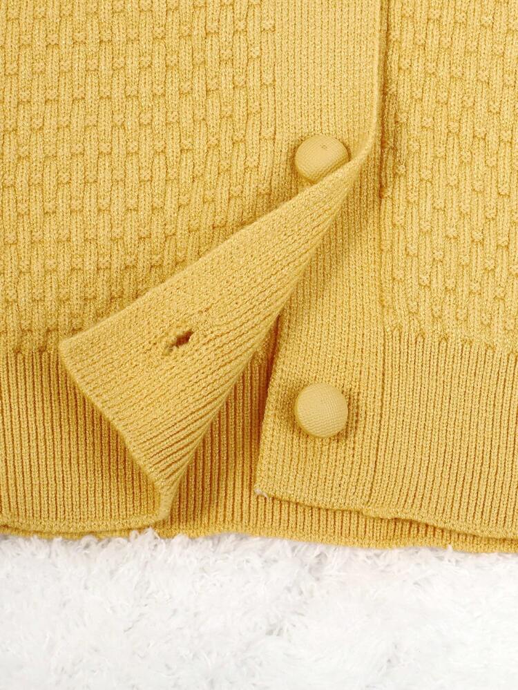 Young Girl Two Tone Ruffle Trim Cardigan