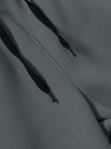 Manfinity LEGND Men's Cartoon Face & Letter Printed Drawstring Jogger Pants, Streetwear Sweatpants, For Rave - Dark Grey - View 5