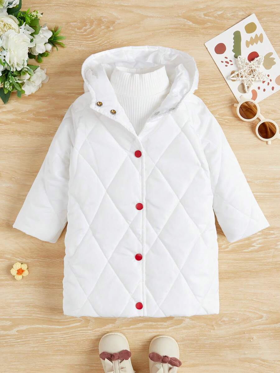 SHEIN Áo khoác mùa đông cho bé gái - trắng - Xem 1