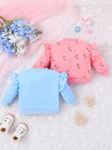 揉皺花卉印花 字母嬰童（女）衛衣 - 彩色 - 查看 2