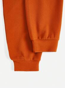 SHEIN Cô gái Tween Chất rắn Crop Tank Top & Quần nỉ & Siêu crop Áo chui đầu - Rỉ Nâu - Xem 3