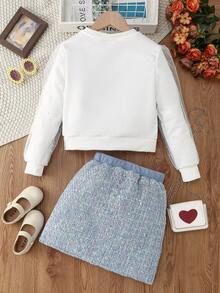 女童(大)兩件套裝 - 白色 - 查看 2