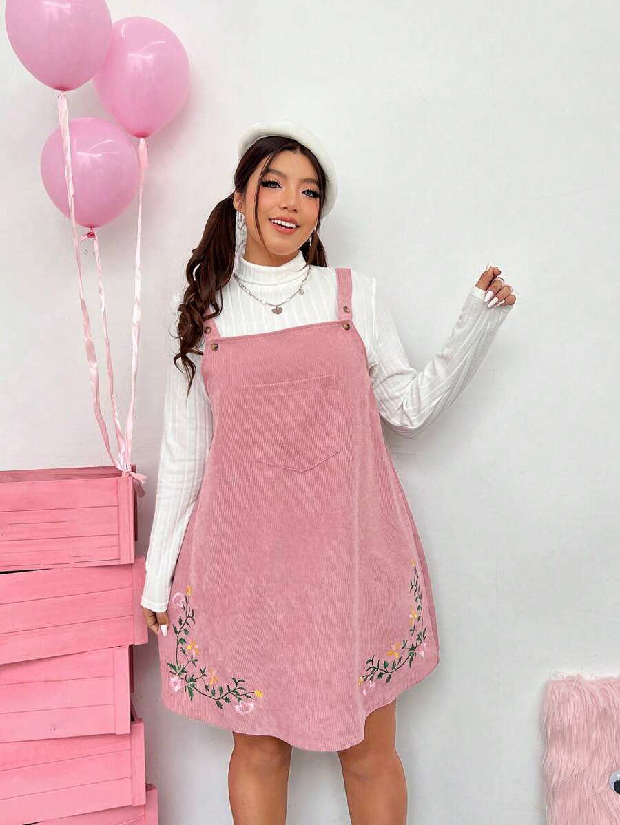 SHEIN EZwear 女裝大碼連身裙 - 粉色 - 查看 1