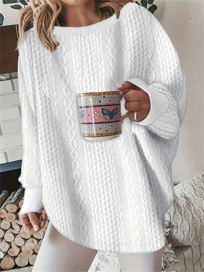 Sudadera de mujeres unicolor de hombros caídos