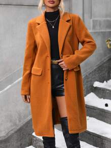 SHEIN Clasi 女士常規外套 - 棕色 - 查看 1