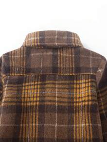 Chàng trai trẻ In kẻ sọc Áo sơ mi - Cà phê nâu - Xem 5