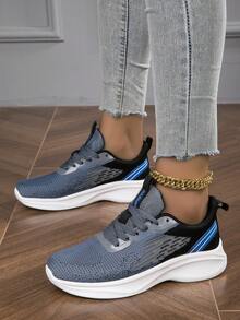 女性輕便,透氣,舒服的和多用途跑步鞋,耐磨,減震,繫帶,,軟底運動鞋 - 深灰色 - 查看 4