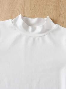 SHEIN Cô Gái Trẻ Cổ giả Áo thun & Thêu hoa Viền Ruffle Đầm Tổng thể - màu nâu - Xem 6