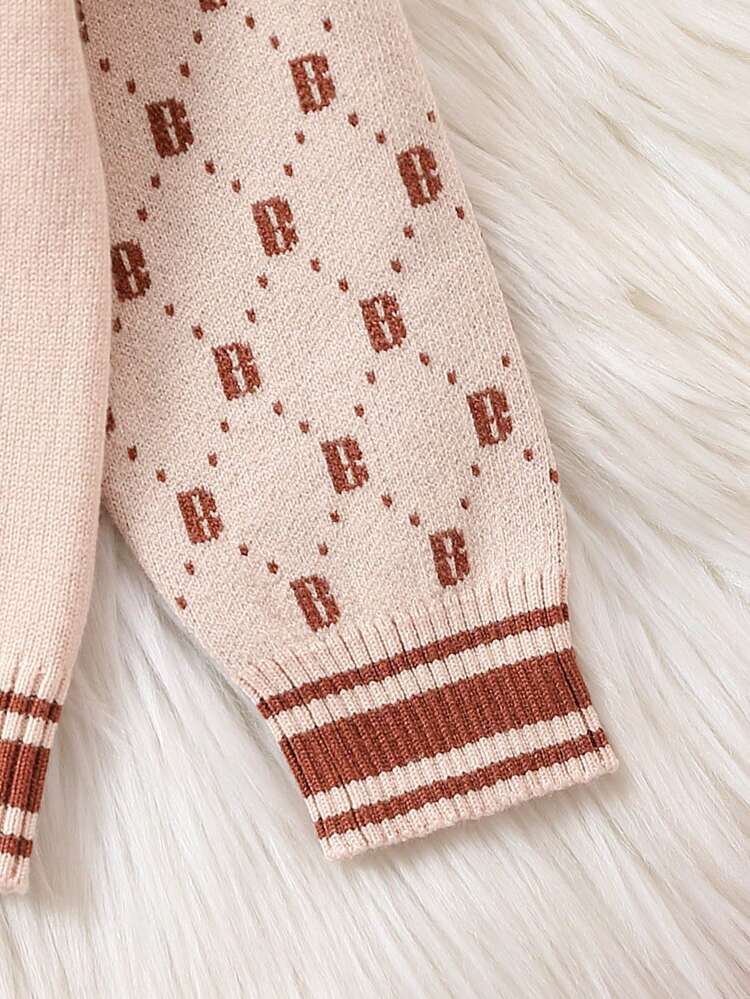 Baby Boy Letter Pattern Raglan Sleeve Hooded Cardigan