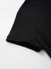 Flirla Hơn In Giáng sinh Áo thun - màu đen - Xem 3