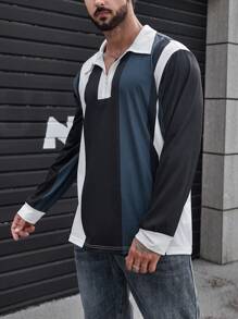 Manfinity Homme Men Plus Color Block Polo Shirt - Multicolor - View 3