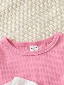 Bebé niña 3 piezas tejido de canalé Camiseta & 3 piezas Leggings - Rosa Pálido - Ver 7