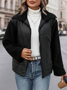 SHEIN Unity 羊毛领带夹棉加厚外套衣服冬季