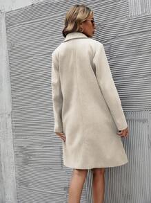 SHEIN Clasi Abrigo de cuello con solapa con botones