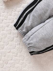 Boys Letter Patched Detail Contrast Tape Sweatpants - Multicolor - View 3