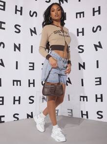 拼接網紗繫帶老爹鞋 - 白色 - 查看 3