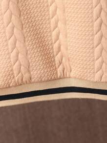 SHEIN Chàng trai trẻ 3 cái/bộ Nâu Lưới Ấm áp Đối với Mùa thu Và Mùa Đông - màu đen - Xem 7