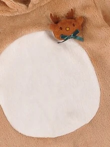 女嬰聖誕鹿連身衣,毛茸茸又可愛 - 棕色 - 查看 3