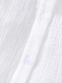 SHEIN Chicas Camisa unicolor fruncido recortado