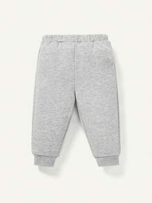 Cozy Pixies Baby Girl Letter Graphic Sweatshirt & Sweatpants - Light Grey - View 7