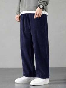 Manfinity Hypemode Nam Lỏng lẻo phù hợp Eo dây rút Quần - Màu xanh hải quân - Xem 1