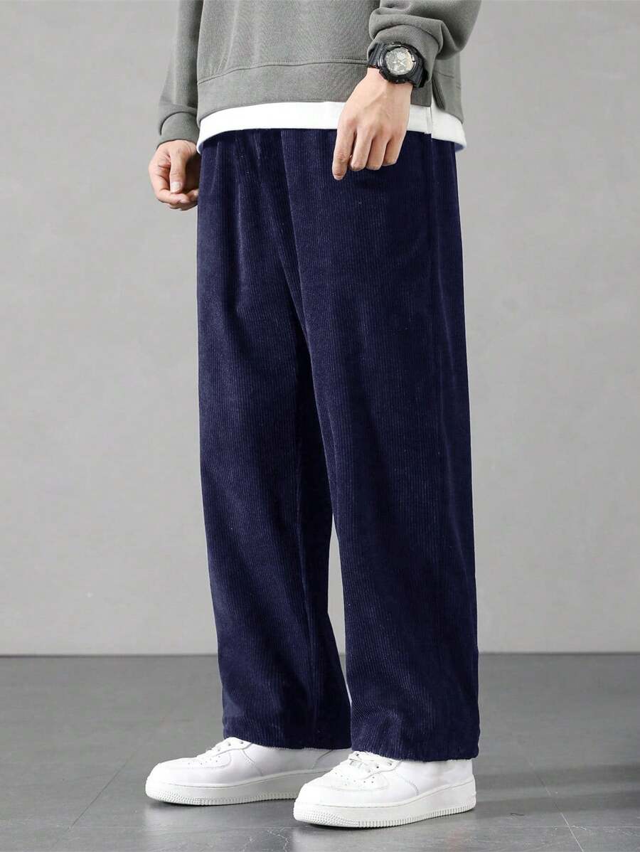 Manfinity Hypemode Nam Lỏng lẻo phù hợp Eo dây rút Quần - Màu xanh hải quân - Xem 1