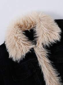 SHEIN 幼兒女童拼接外套 - 彩色 - 查看 3