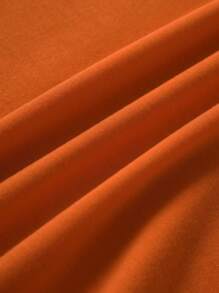 INAWLY Plus Slogan 图案 T 恤 图案 T 恤 女式上衣 - 橘色 - 查看 5