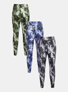 3pcs/set Tie-dye Yoga Pants For Tween Boys - Multicolor - View 2