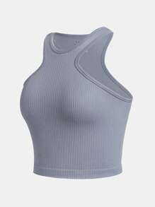 SHEIN Teen Girls' Seamless Gym Racerback Tank Top Set Of 3 - Multicolor - View 3