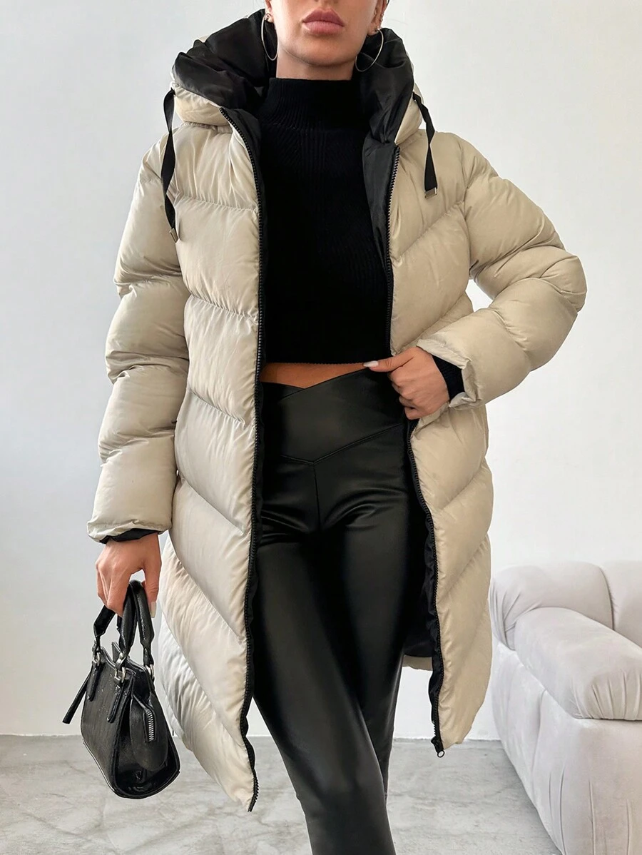 EURMUSE Women's Padded Jacket - Grey - View 1