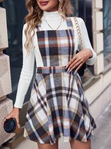 Chiquease Women's Plaid Overall Dress - Multicolor - View 6