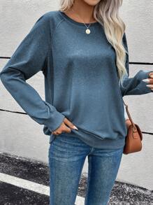 EMERY ROSE 漸層插肩袖運動衫 - 藍色 - 查看 4