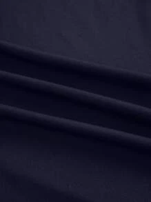 INAWLY 素色高領挖空細節修身T恤 - 淺藍色 - 查看 7