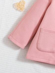 SHEIN 女童淑女風連帽毛呢大衣 - 粉色 - 查看 6