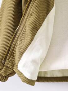 Boys' Hooded Zipper Jacket With Drop Shoulder Design