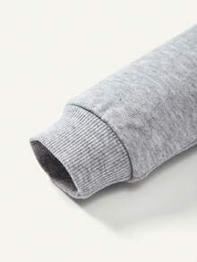 Cozy Pixies Baby Girl Letter Graphic Sweatshirt & Sweatpants - Light Grey - View 4