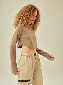 In My Nature Áo nỉ ngoài trời có lỗ xỏ ngón tay cái - màu nâu - Xem 4