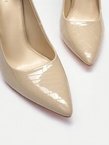 SheIn BIZ Fashionable Stiletto Heel Pumps - Apricot - View 9