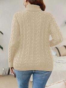 Calvaya 大碼毛衣套頭 - 杏色 - 查看 2