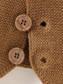 Baby Boys' Vest Style Cardigan - Coffee Brown - View 5