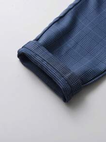 SHEIN 男孩格紋背心外套和蝴蝶前裝襯衫和褲子