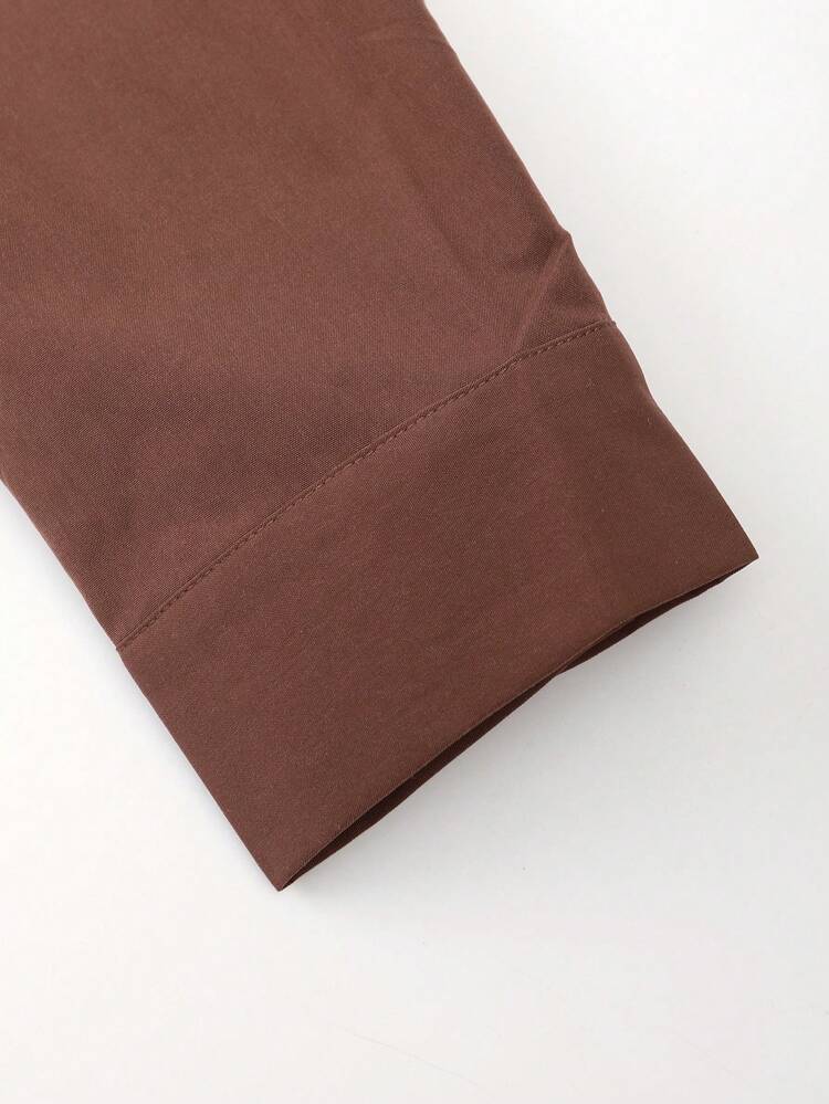 Men's Contrast Color Letter Print Long-sleeved Shirt