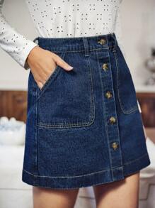 SHEIN Frenchy 女裝休閒牛仔裙