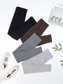 Yoga Basic 4pcs Liền mạch Thắt lưng rộng Quần Xà cạp thể thao - Nhiều màu - Xem 4